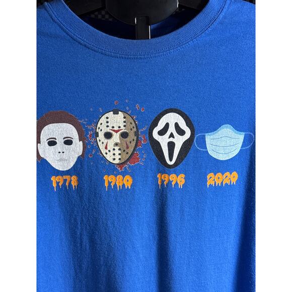 Fun ‘Evolution of Masks’ with Mike Myers, Jason, and Ghostface T-shirt Size XL - Picture 3 of 4